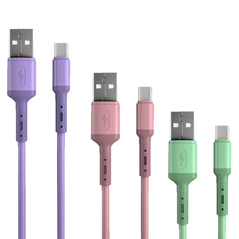 Cable USB C de carga rápida de 1,5 M, Cable de datos de silicona suave líquido tipo C para Huawei Xiaomi, Cable cargador de USB-C para teléfono móvil