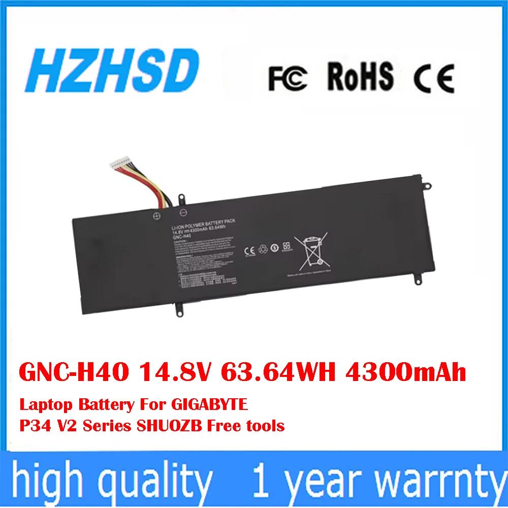 GNC-H40 14,8 V 63,64 WH 4300mAh batería del ordenador portátil para GIGABYTE P34 V2 serie SHUOZB herramientas gratuitas