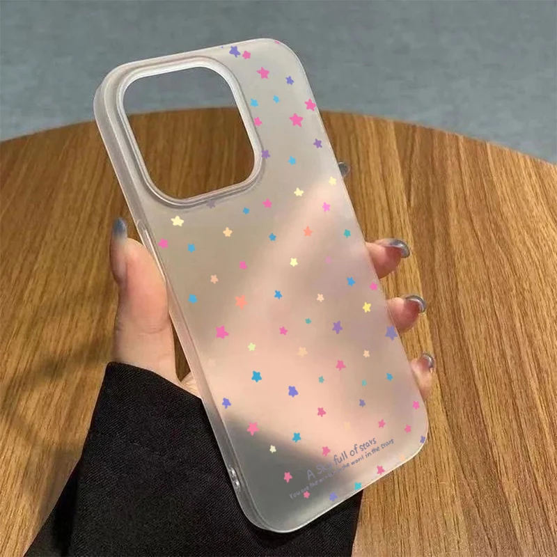 Funda de teléfono con estrella colorida para iPhone 17 14 15 16 Pro Max 11 12 13 Pro 16E XS X XR 7 8 Plus 12 Mini funda suave de silicona a prueba de golpes - imagen 2