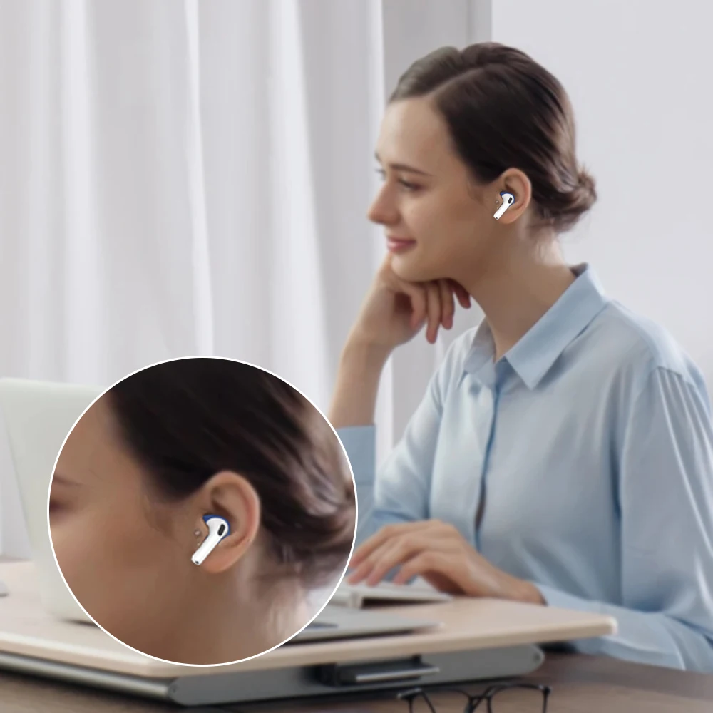 5 pares de puntas de silicona para AirPods 4 generación, almohadillas antideslizantes, tapones para los oídos, tapones para los oídos, anticaída, antialérgicos, auriculares - imagen 5