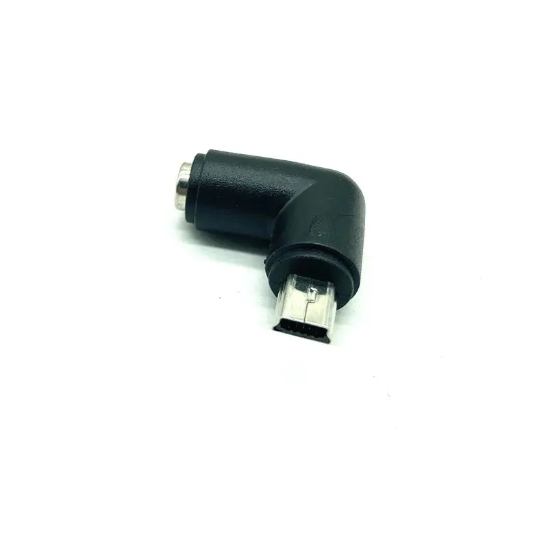 Convertidor de conector de alimentación CC, 5V, 5,5x2,1mm, hembra a curva izquierda de 90 grados, Mini USB macho, adaptador USB para teléfonos de ordenador - imagen 3