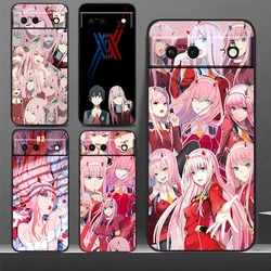 Funda de teléfono DARLING In The FRANXX para Google Pixel 9 8 7 Pro 6 Pro 6A 5A 5 4 4A XL 5G, Fundas suaves negras