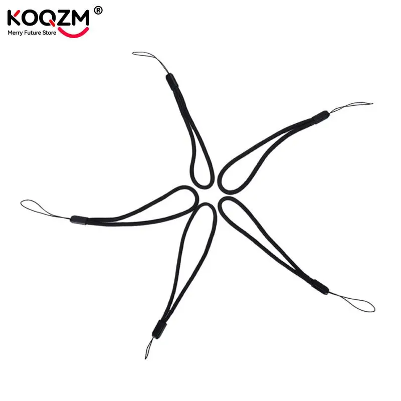 Correa de nailon para muñeca y cámara, cordón para teléfono móvil, IPod, USB, Mp3, Mp4, color negro, 5 unidades - imagen 4