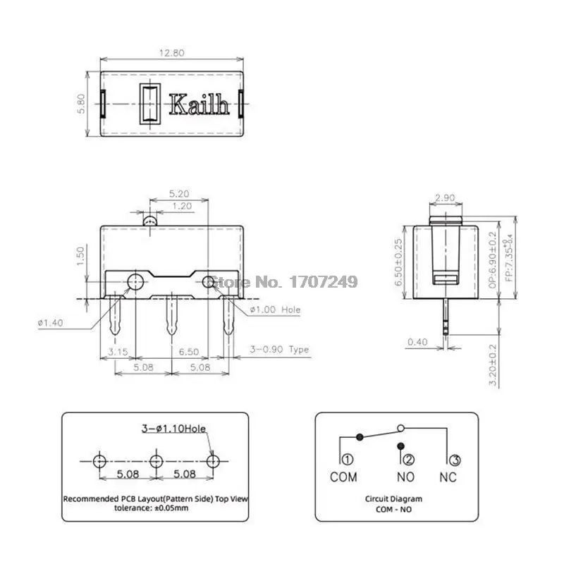 Kailh-microinterruptor de ordenador GM 4,0, 1 piezas-10 piezas, punto rojo, 3 pines, 60 millones de clics, Botón izquierdo y derecho - imagen 5
