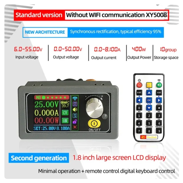 XY5008 CNC Regulador de voltaje CC ajustable Fuente de alimentación Voltaje constante Corriente constante 50V 8A 400W Módulo Buck - imagen 2