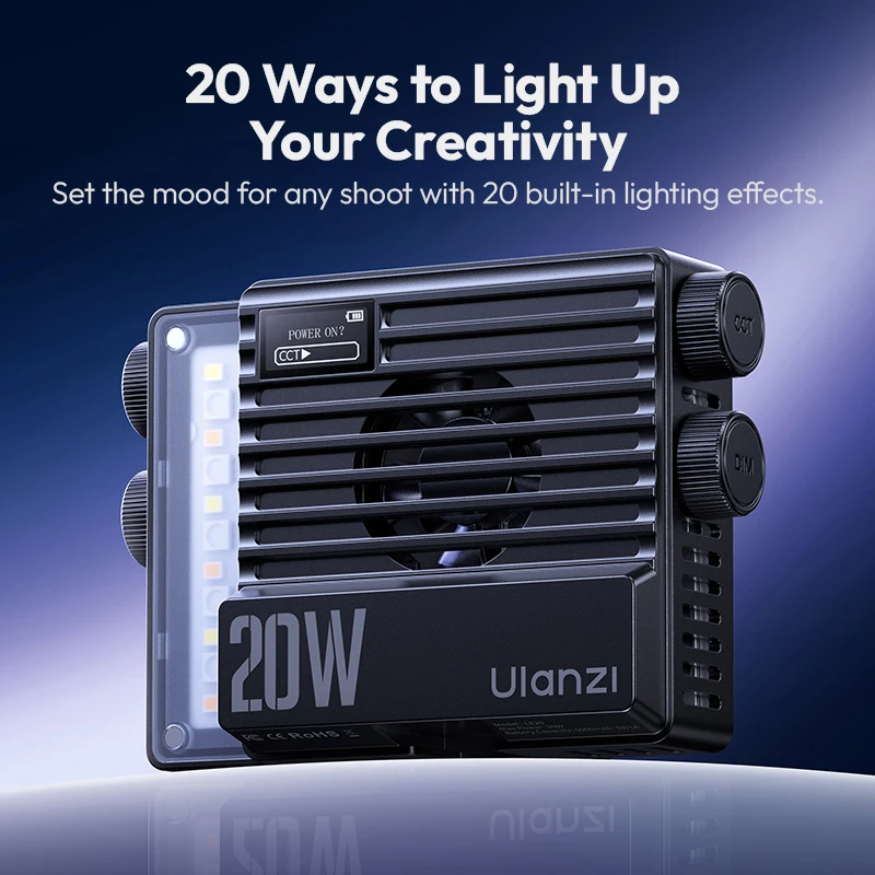 Ulanzi LE20 20W RGB luz de bolsillo a todo Color CRI 95+ con carga tipo C para retrato comida naturaleza muerta fotografía luz de vídeo - imagen 5