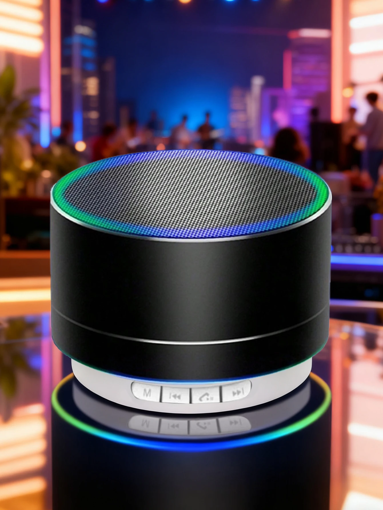 Altavoz Bluetooth brillante RGB con textura metálica, un nuevo socio de audio para video en el hogar y reproducciones de moda al aire libre - imagen 2