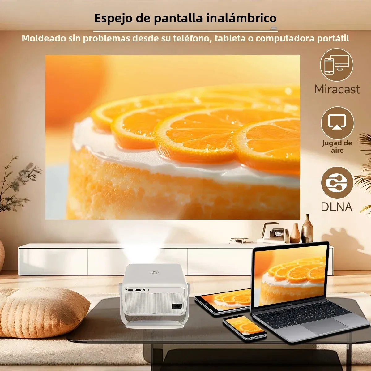 Magcubic 650ANSI L018 8K Proyector portátil nativo 1080P Enfoque automático Corrección kefónica Android 14 BT5.4 WIFI6 360 °   Cine en casa - imagen 5