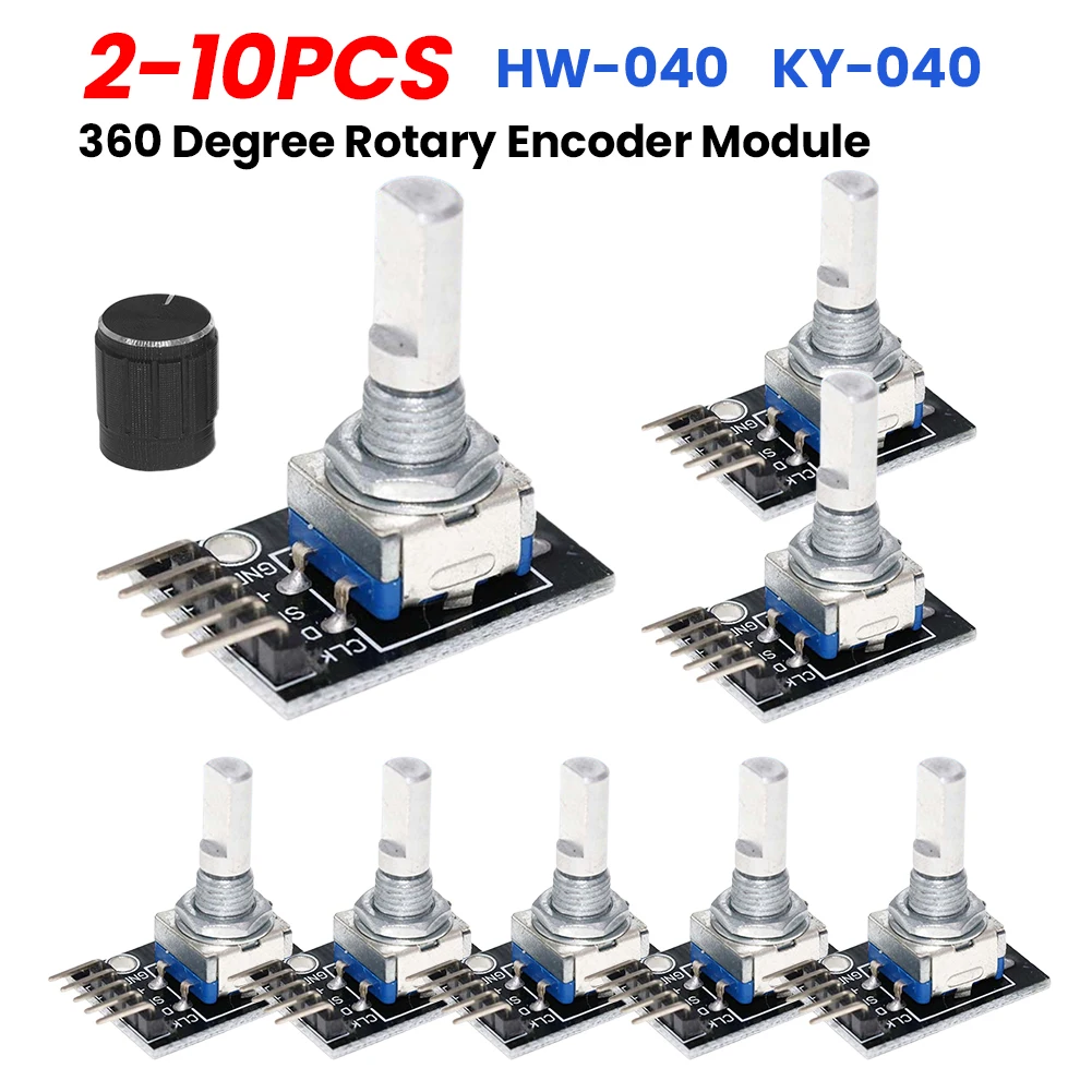 HW-040 Módulo de interruptor codificador rotatorio de 360 grados, placa de desarrollo de Sensor de ladrillo de 5V con tapa de perilla, módulo de interruptor de Sensor de ladrillo