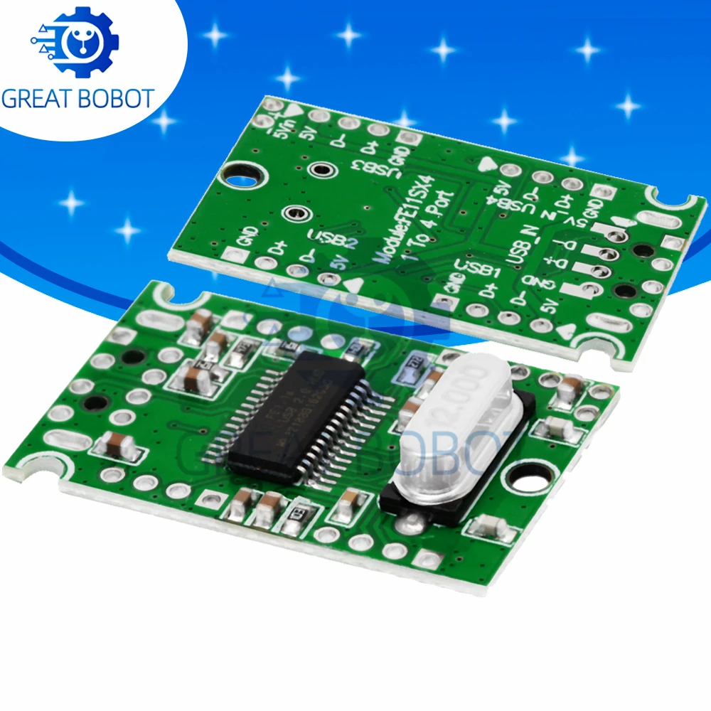 Módulo de concentrador de expansión USB 2,0 de grado Industrial, 1 ~ 5 uds.: placa de desarrollo de adaptador de interfaz de 1 a 4 puertos con soporte para controlador