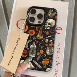 Funda iPhone con patrón calavera y textura lichi – Estilo único