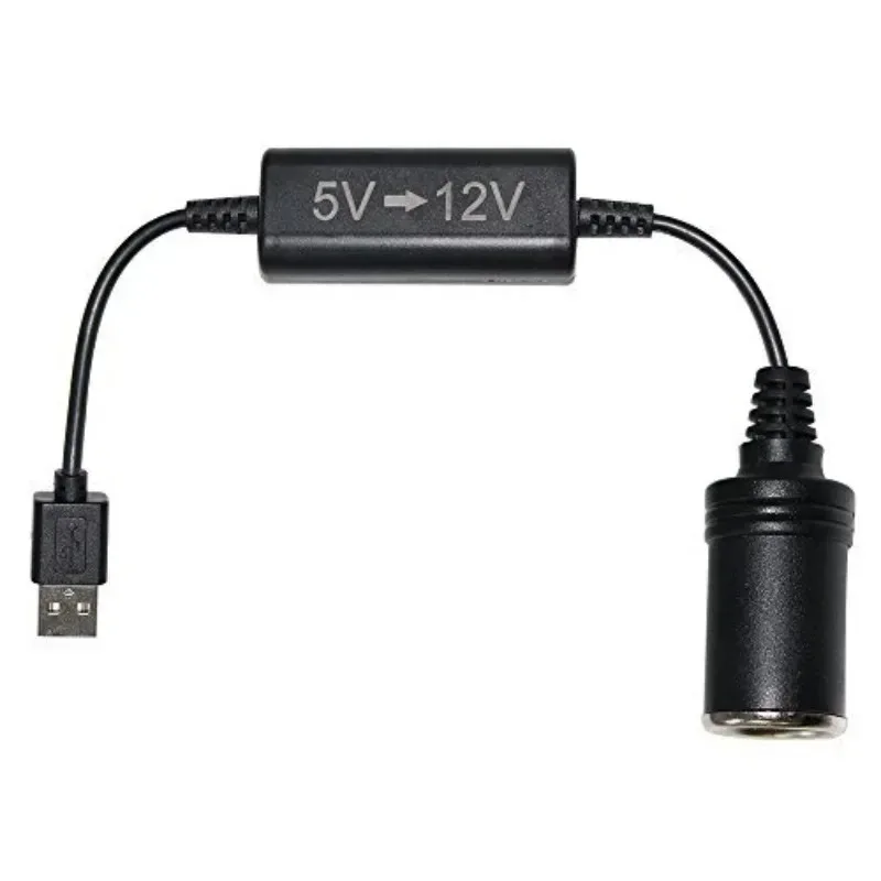 Adaptador convertidor de refuerzo automático con cable, puerto USB de 5V a enchufe de encendedor de cigarrillos de coche de 12V, cable de alimentación, Cable transformador, fuentes de alimentación - imagen 2