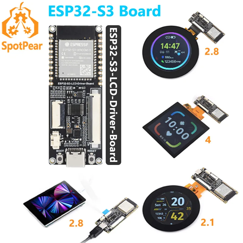 Placa de desarrollo de controlador LCD ESP32-S3 RGB/SPI N8R8 para pantalla táctil cautiva de 2,1 pulgadas/2,8 pulgadas/4 pulgadas - imagen 2