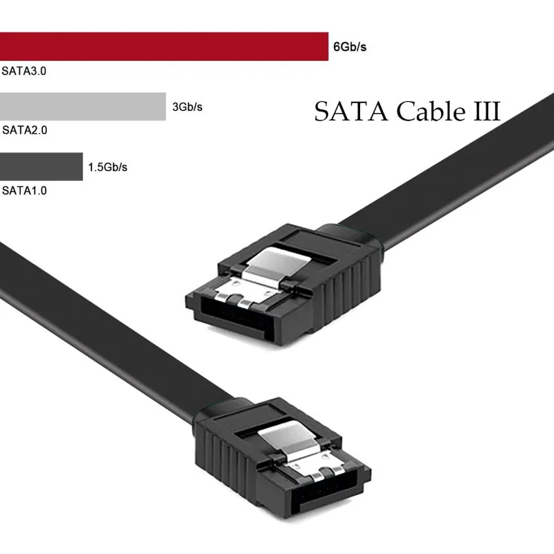 Paquete de 12 cables de datos SATA III de 6,0 Gbps, rectos, negros, con pestillo de bloqueo, paquete de cables SATA de 16 pulgadas para discos HDD, SSD, CD y DVD - imagen 2