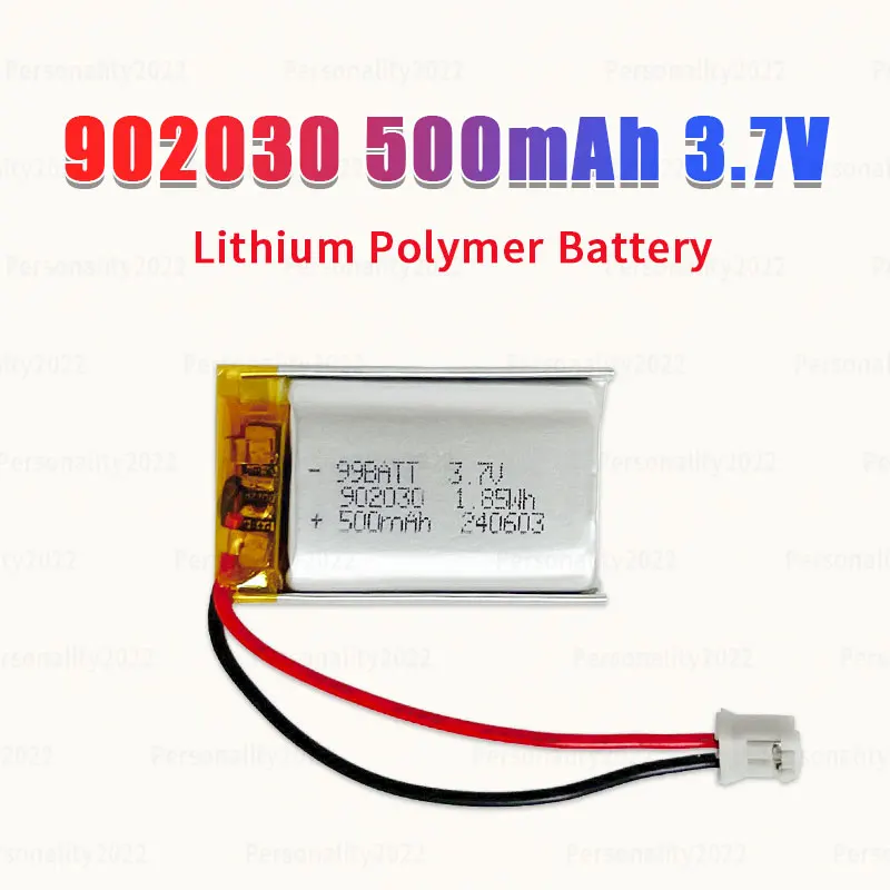 Batería Lipo de 500 mAh y 3,7 V 902030 092030   Baterías de polímero de iones de litio para masajeador, rastreador de control remoto, celda de litio recargable