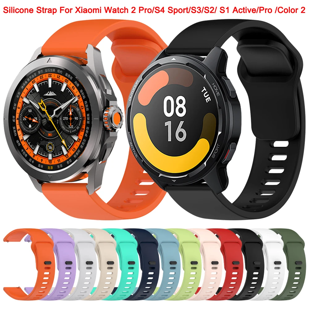 Correa de silicona para Xiaomi Watch 2 Pro/S4, banda deportiva Mi Watch Color 2/S3/ S1 Pro/Active /S2, correa de repuesto de 42mm y 46mm