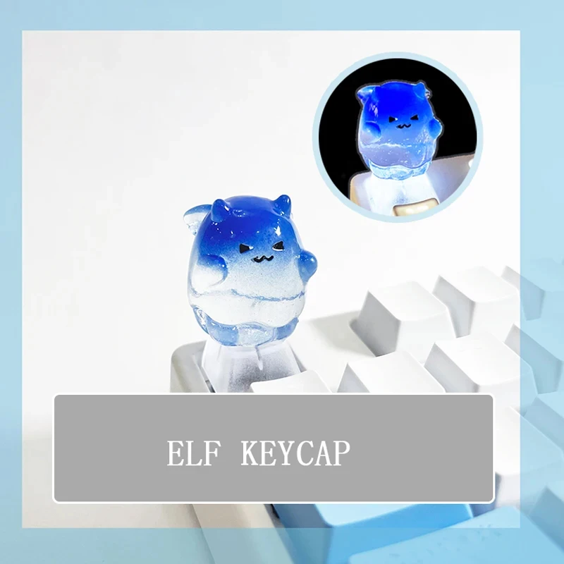 Tapa de tecla de teclado mecánico Elf transmisión de luz azul fantasma R4 ESC Boy Punk tapa de tecla de eje transversal de un solo botón - imagen 5