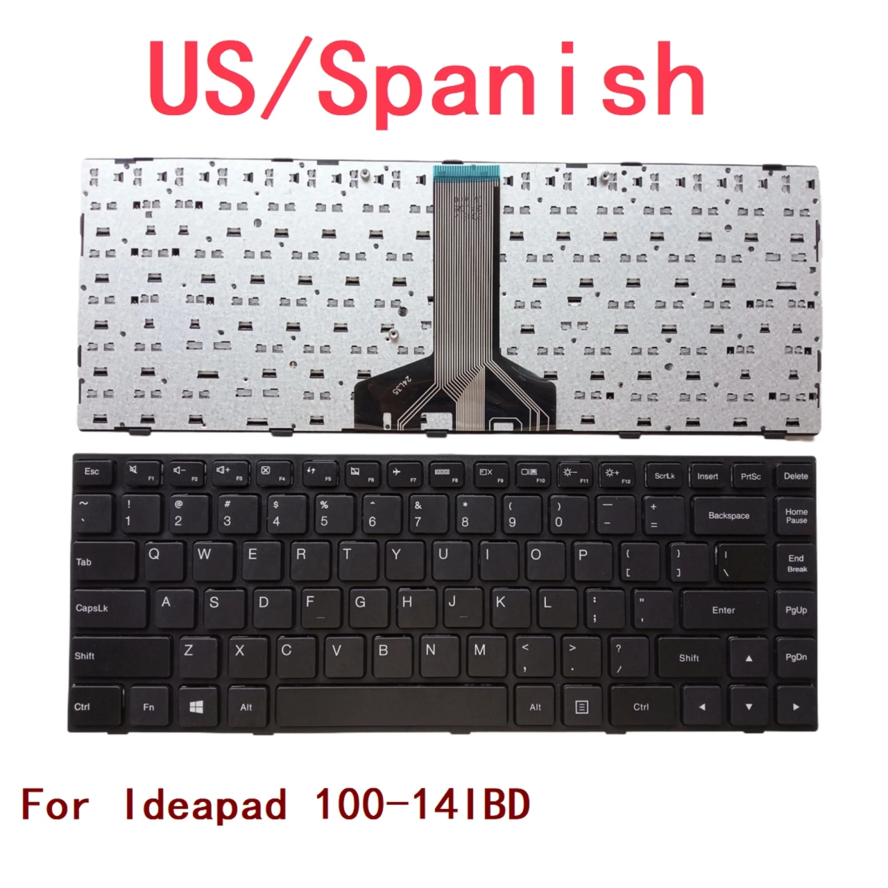 Teclado para portátil Lenovo Ideapad 100-14IBD, reemplazo para Notebook PC, español, EE. UU., nuevo