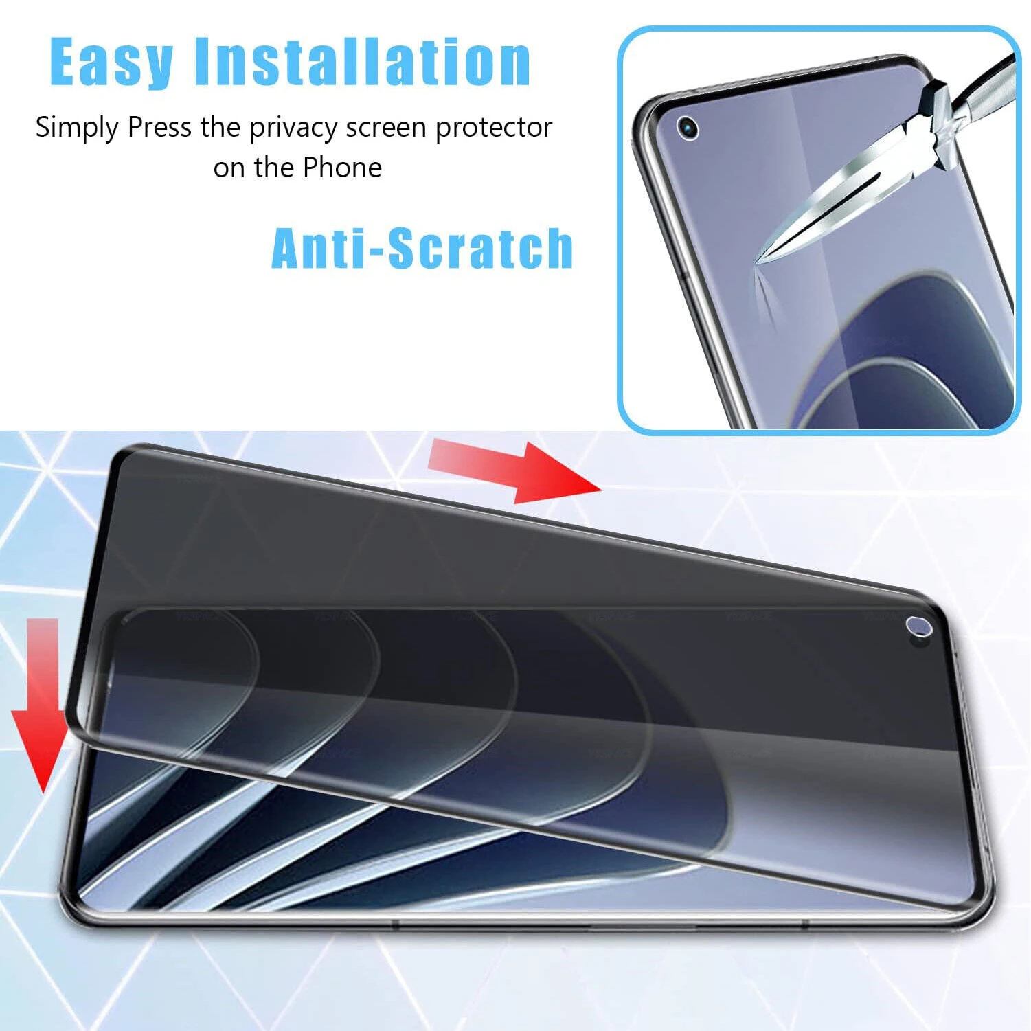 Película de vidrio templado 9H de privacidad curvada 3D para Oneplus 7 7T 8 9 10 11 11R 12 12R Ace 2 3 Pro Protector de pantalla antiespía - imagen 4