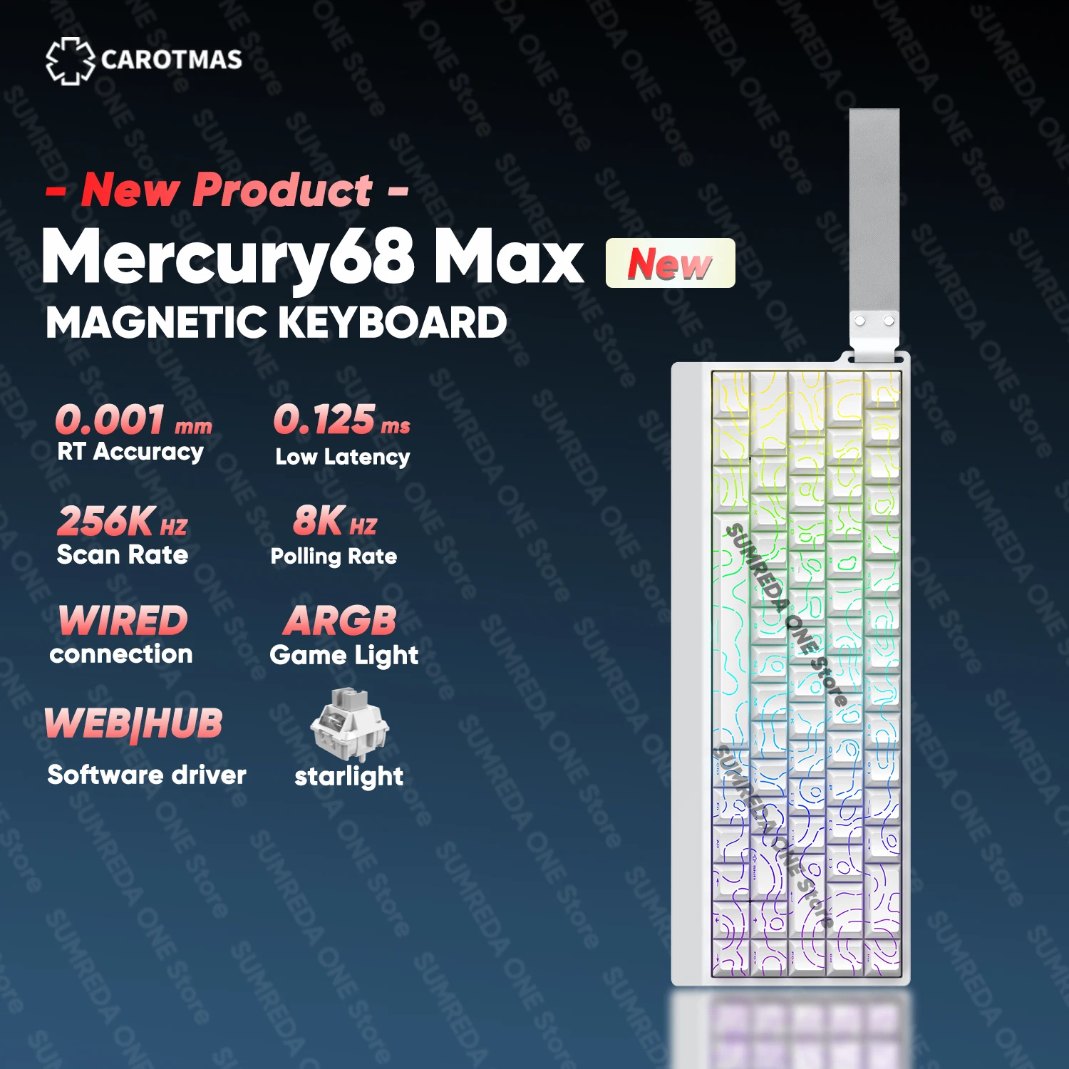 Nuevo IROK Mercury68 PRO MAX RT0.001mm 8K tasa de retorno 0.125ms retardo teclado mecánico magnético para juegos teclado para juegos RGB con cable