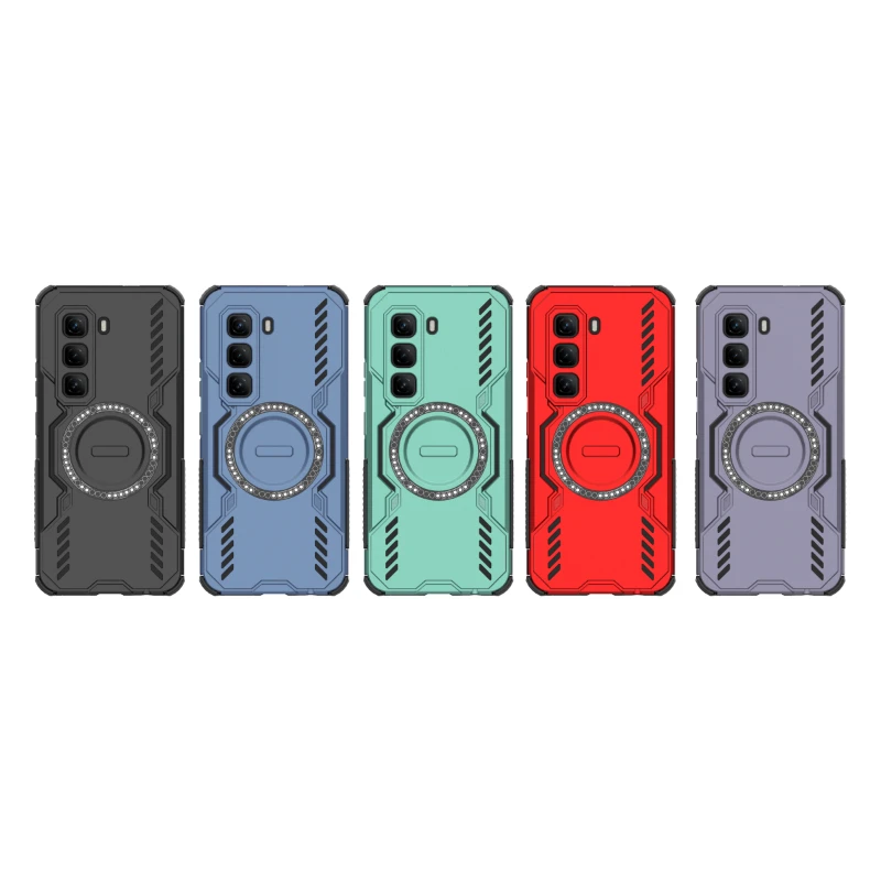 Funda para Infinix Hot 50 Pro 4G, Funda trasera para teléfono, anillo magnético, carga inalámbrica, a prueba de golpes, anticaída, Funda Couqe Armor - imagen 2
