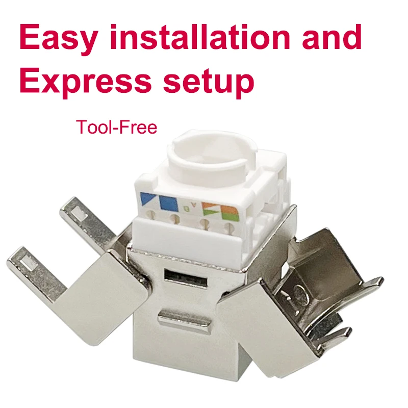 COMNEN-Módulo de aleación de Zinc, conector Keystone, acoplador adaptador, Cat7, Cat6a, RJ45, Delgado, corto, sin herramientas, 24 piezas - imagen 3