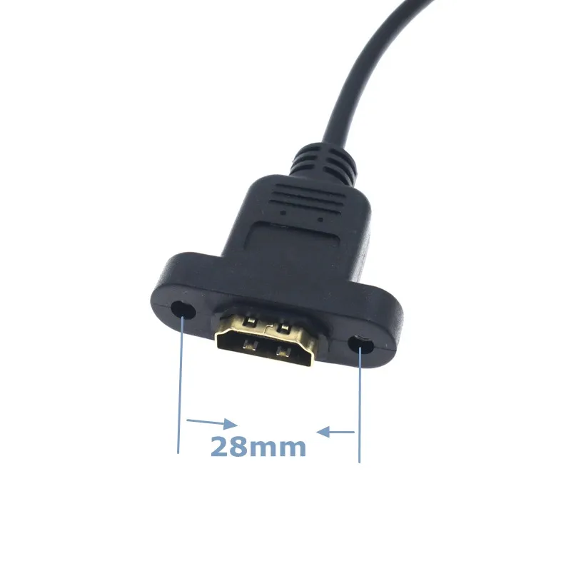 0,3 m Micro HDMI Compatible macho a HDMI Compatible hembra extensión 30cm conector tornillo bloqueo montaje en Panel HD AV Cable de cámara - imagen 3