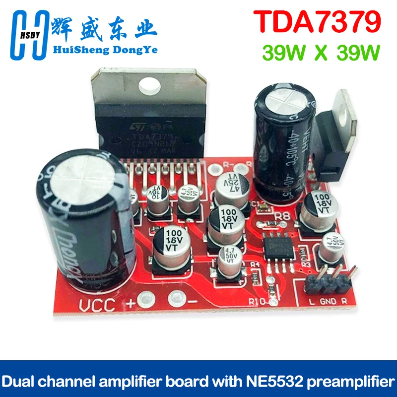Módulo amplificador de Audio TDA7379 DC 9-17,5 V 39W * 2 placa amplificadora de Audio estéreo AD828 placa preamplificadora para Altavoz Bluetooth