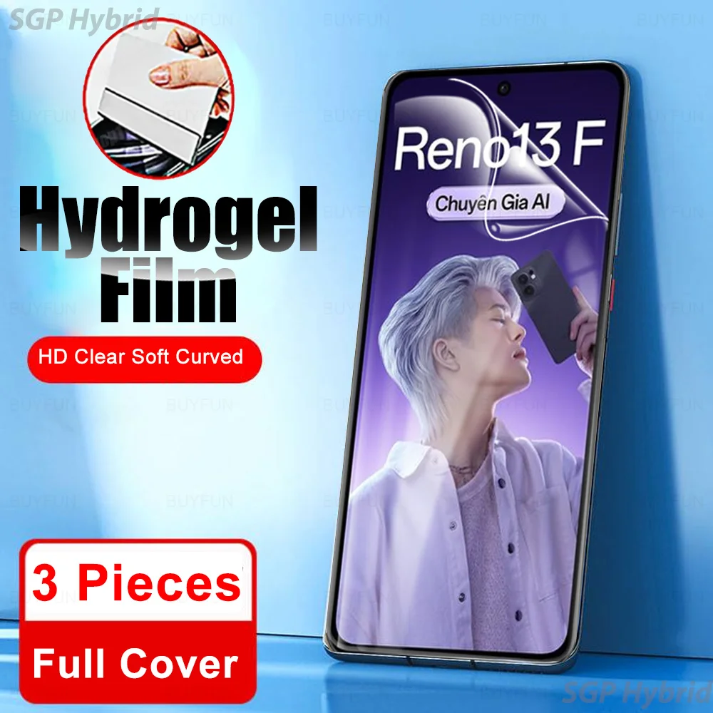 3 uds para Oppo Reno13 F 4G cubierta completa película de hidrogel Reno 13 Pro Reno13F 13F 13Pro Reno13Pro 5G Protector de pantalla Global no vidrio