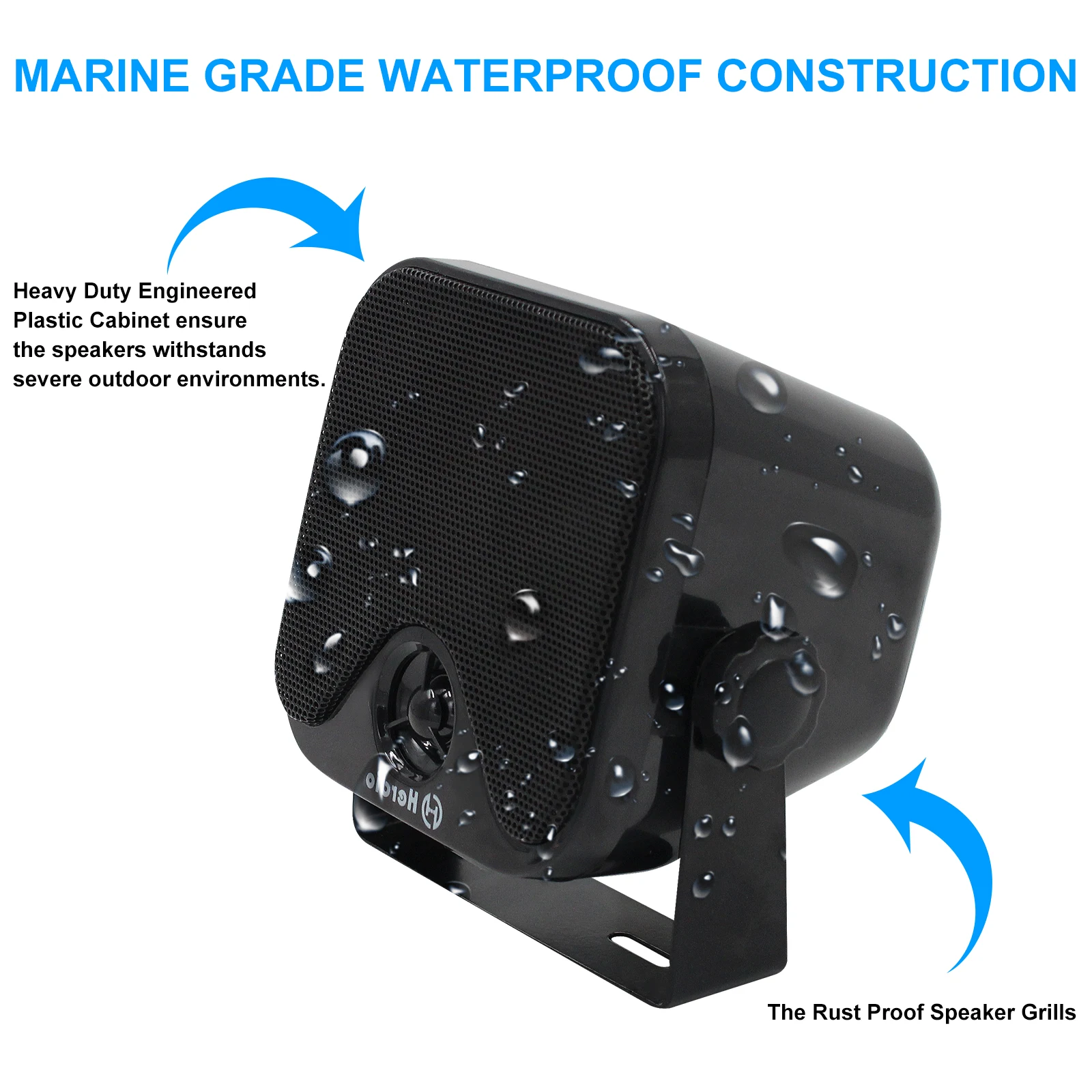 Herdio-Altavoces Bluetooth para barco, dispositivo resistente al agua, montado en superficie para Camper, Skid Steer, ATV, UTV, RZR, carrito de Golf, 4 pulgadas, 100W - imagen 4