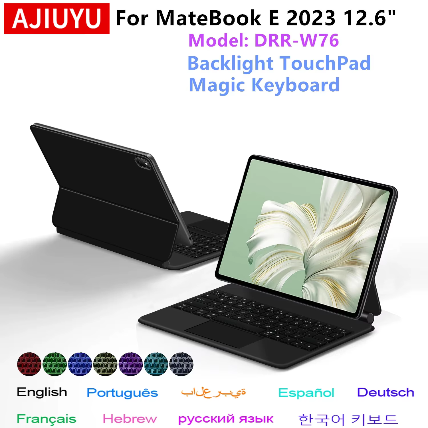 Funda Teclado AJIUYU Huawei MateBook E 12.6 Retroiluminada