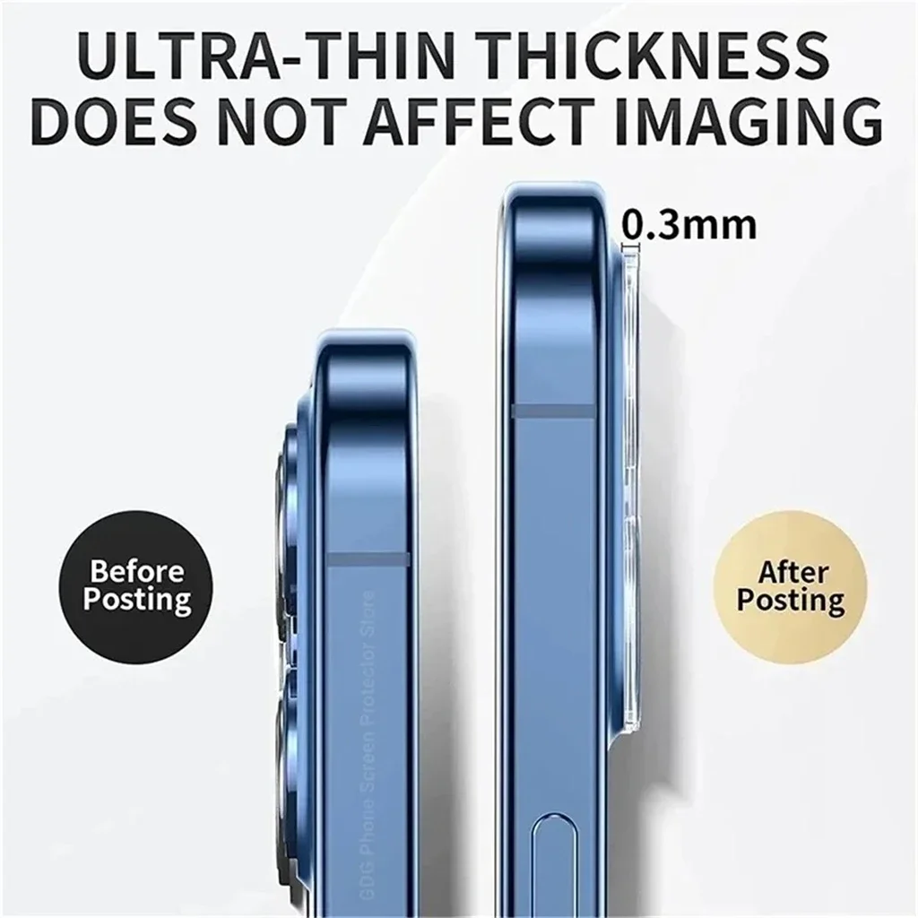 Protectores de cristal para cámara trasera 3D HD, 3 uds., para iPhone 15 Pro Max 14 13 12 Pro Max 15 14 Plus 13 12 Mini lente protectora - imagen 5