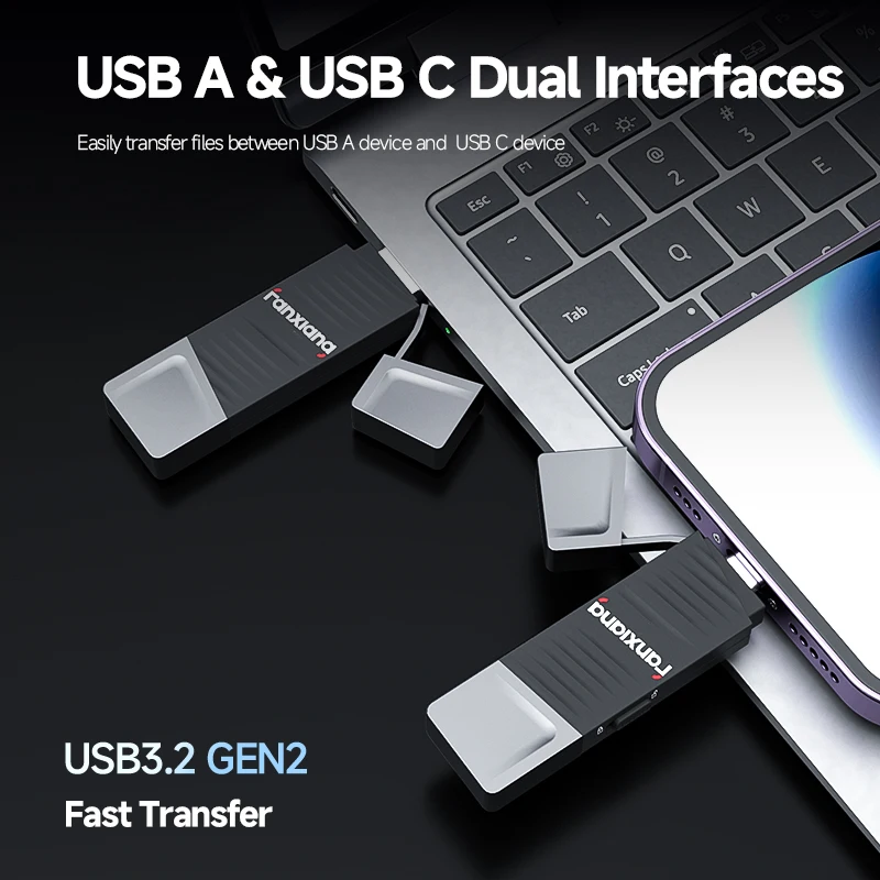 Fanxiang FF397 unidad Flash USB de 550 MB/s con botón de protección de escritura 512GB 1TB unidad de bolígrafo de estado sólido de alta velocidad para ordenador portátil teléfono PC - imagen 3