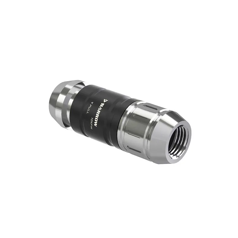 Válvula de agua de carretilla, conector de desconexión rápida de refrigeración por agua macho a hembra, accesorios de latón de tope, TZKMF-M atrevido de plata negra - imagen 4