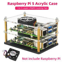 Carcasa Acrílica Raspberry Pi 5 – Ventilador PWM y Disipación Térmica
