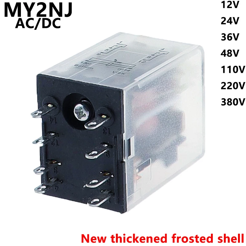 10 unids/lote bobina MY2NJ DPDT relé de potencia electromagnética 8 pines AC 12V 24V 36V 48V 110V 220V 380V - imagen 3