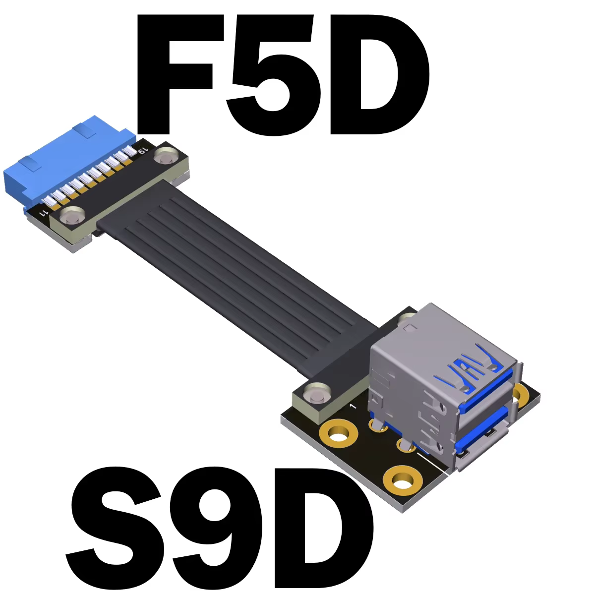 Cable USB 3.0 Placa Base 20 Pines - Adaptador Dual 90 Grados - imagen 5