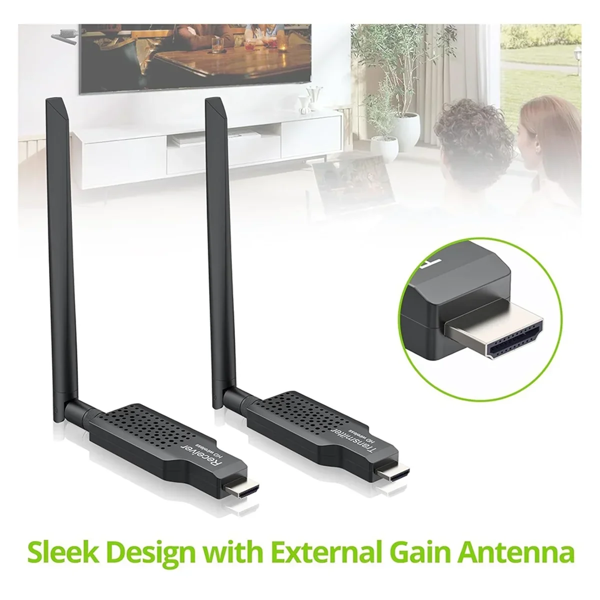 TenYua-transmisor y receptor de vídeo inalámbrico Compatible con HD, 1080P, extensor Wifi inalámbrico de 50m para cámara, portátil, PC a TV - imagen 4