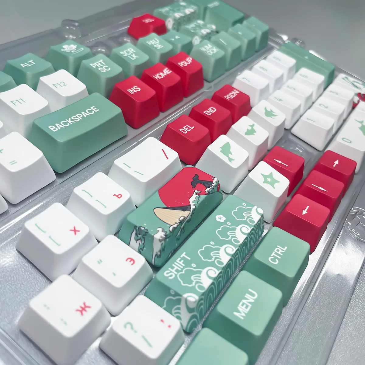 Coral Sea Keycaps ruso OEM XDA altura PBT sublimación de tinte para teclado mecánico AULA F75 Ajazz Akko Fun60 Pro Mad 60he juego - imagen 3