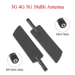 2/4 Uds 5G 38dBi enrutador antena Omni SMA/RP-SMA macho 600-6000Mhz para tarjeta de red de ordenador enrutador WLAN para enrutador ASUS