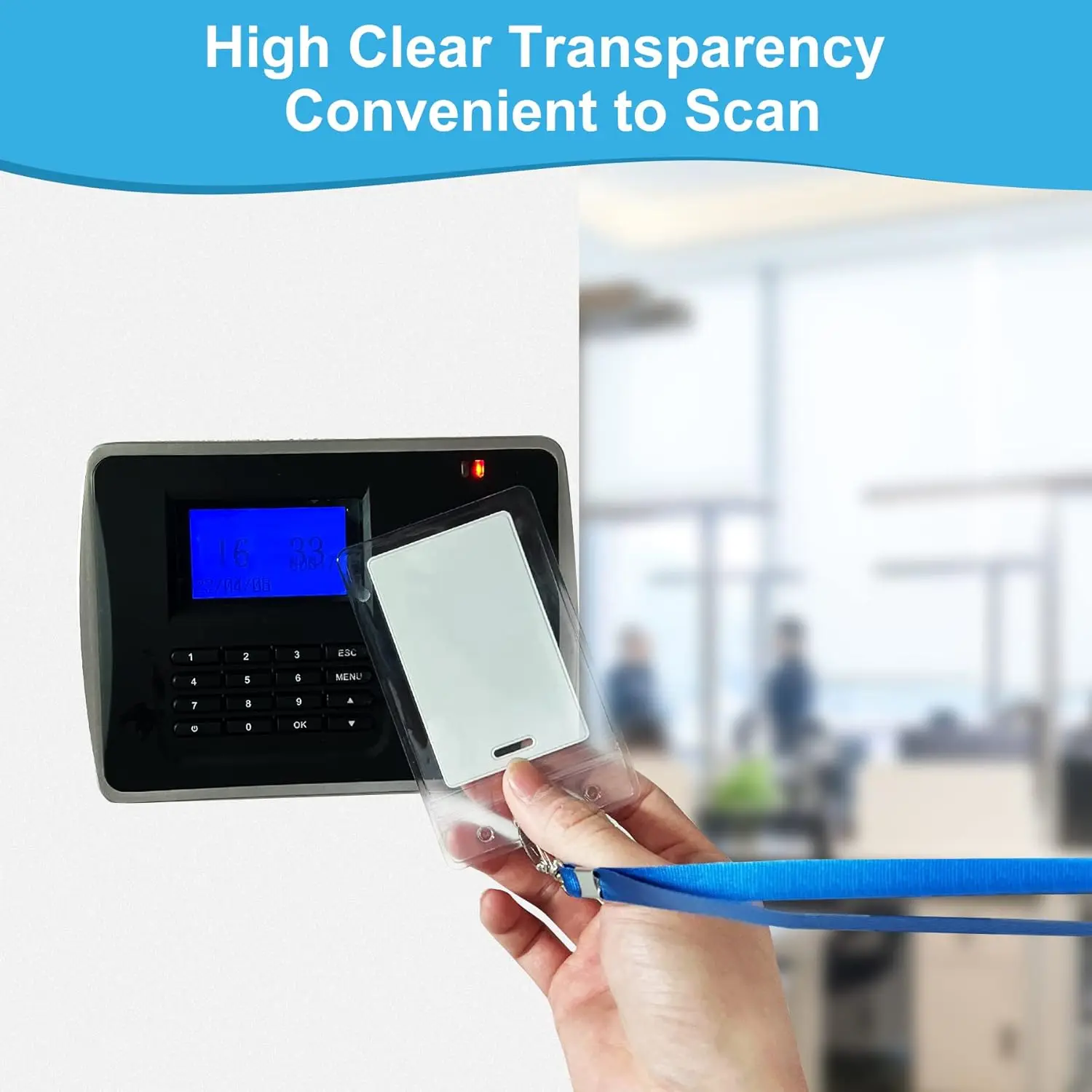 Soporte Universal Extra grueso para tarjetas de identificación, soporte para tarjetas con nombre, HD, transparente, Vertical, resistente al agua, protectores, funda protectora para tarjetas de crédito - imagen 5