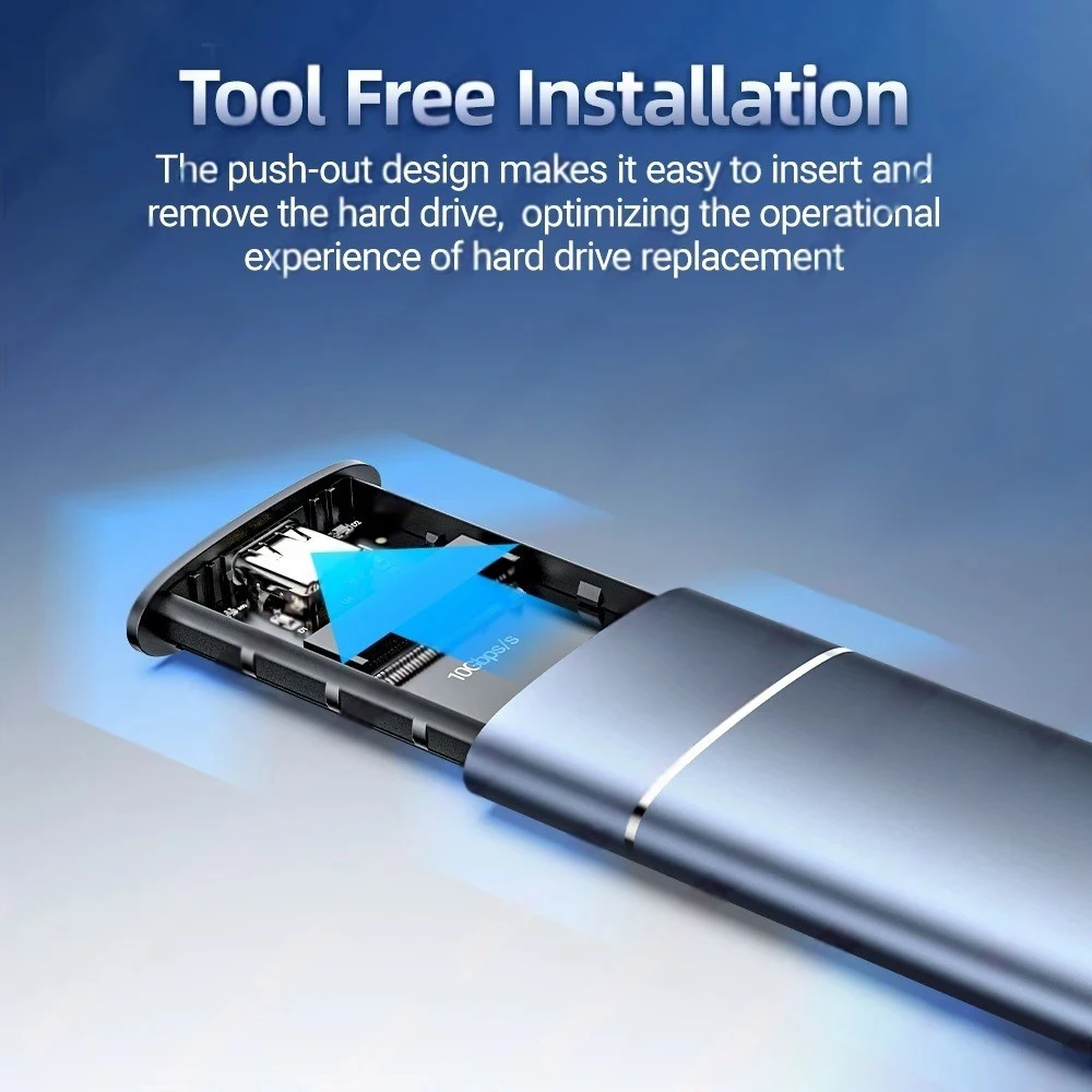 Adaptador de carcasa M.2 NVMe SSD, carcasa de aluminio HDD SSD USB C 3,1 Gen2, 10Gbps a NVMe SATA NGFF PCIe, caja externa para ordenador portátil y PC - imagen 5