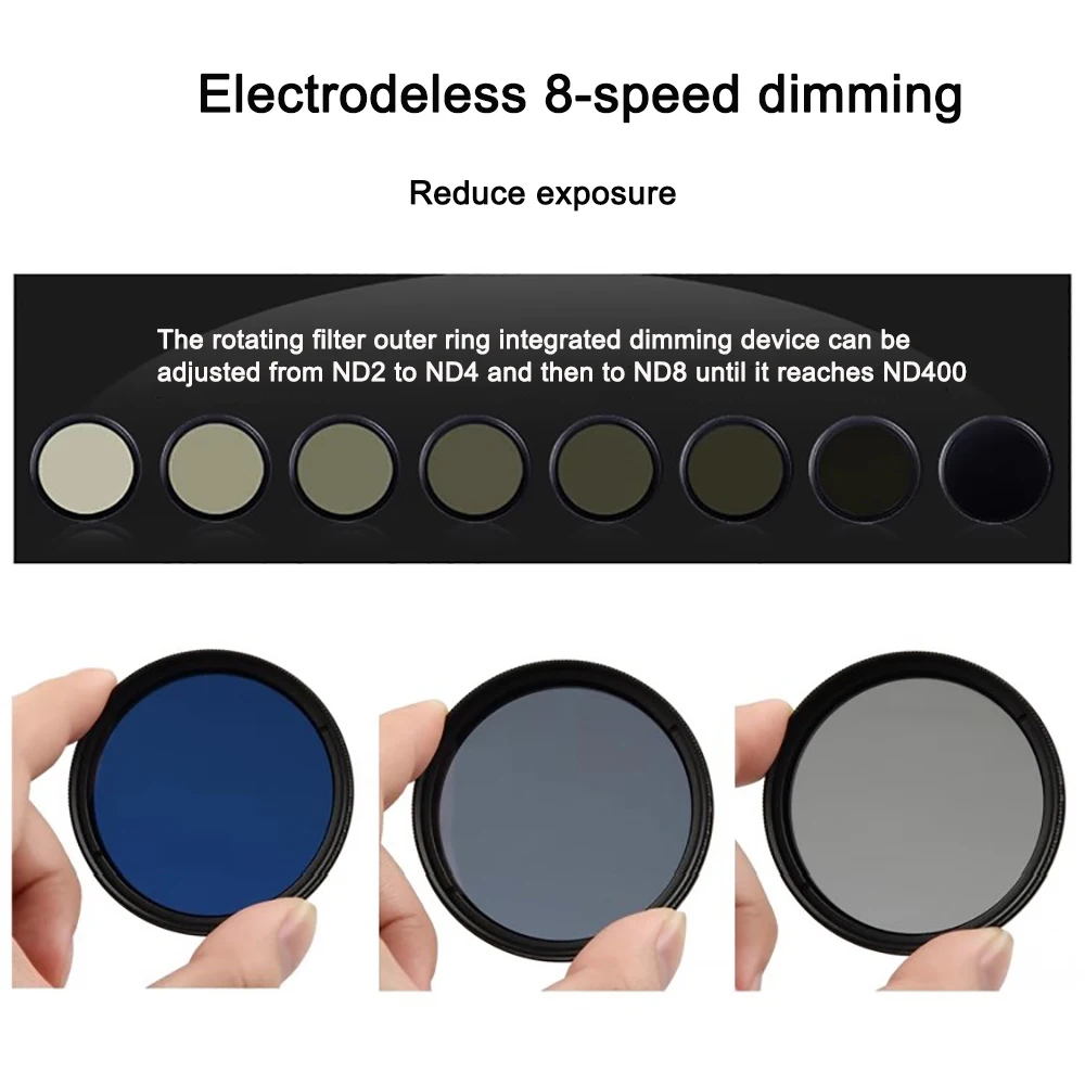 FOTGA Fader de Color ajustable delgado ND filtro de lente azul reductor de luz 52/58/62/67/72/77mm filtro de atenuación azul ajustable - imagen 2