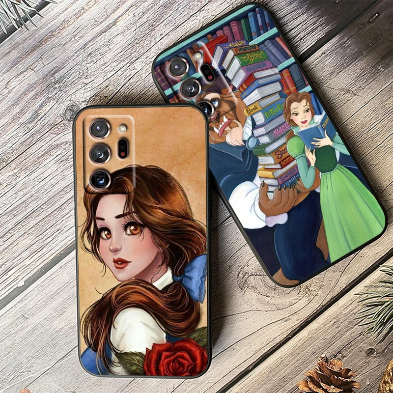 Funda de teléfono de La Bella y La Bestia para Samsung Note 20, 10 Ultra Plus, A31, A14, A12, A70, A34, A25, A04, A05, A15, A24, 5G, color negro - imagen 4