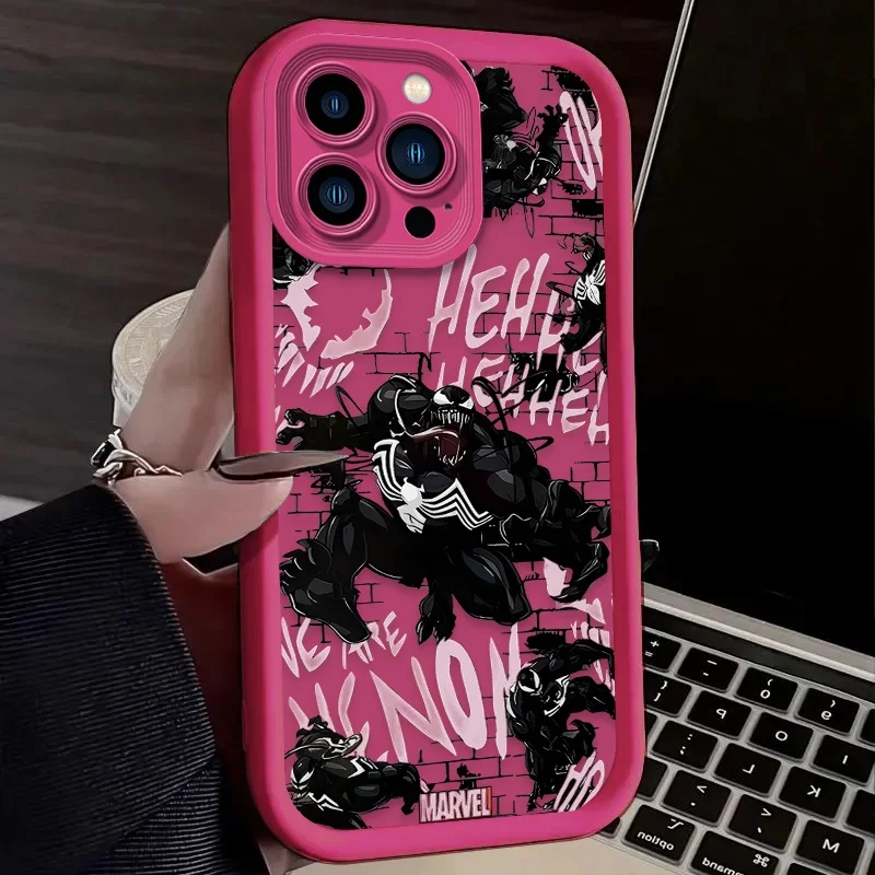 Cool Marvel Spider Man Venom para iPhone 16 15 14 13 12 11 Pro Max XS Max 7 8 Plus funda de teléfono a prueba de golpes funda trasera de silicona suave - imagen 5