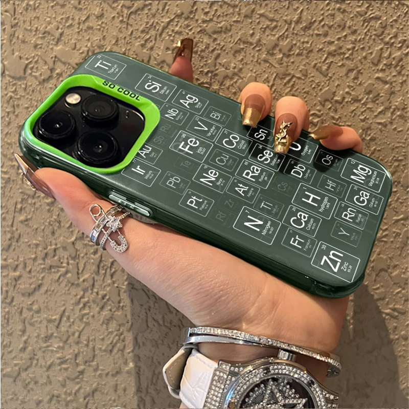 Funda de teléfono con diseño de fórmula de tabla periódica para iPhone 15 16E 16 11 14 13 12 Pro Max XS X XR Plus 8 7 SE 2020, funda dura a prueba de golpes - imagen 5