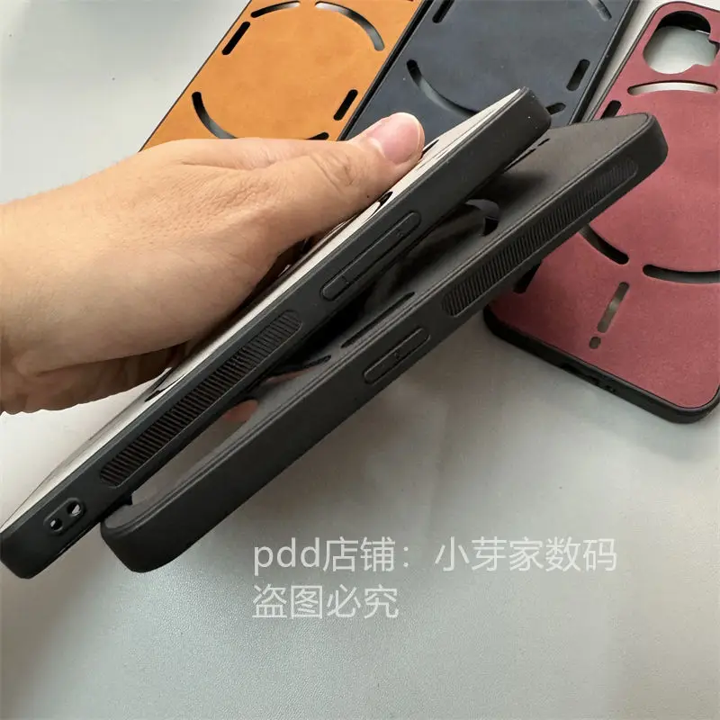 Funda de cuero de lujo para Nothing Phone 2, cubierta trasera para Nothing Phone 2, protección de cámara de silicona a prueba de golpes, Funda de parachoques - imagen 3
