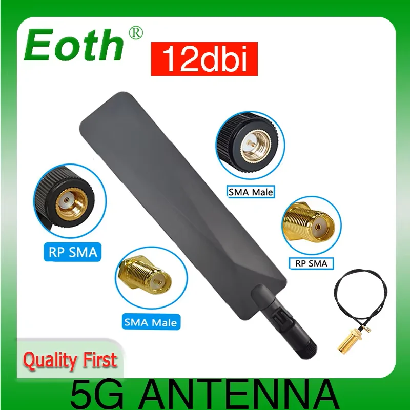 Eoth 1 o 2 uds 5G antena 12dbi sma macho wlan antene 600-6000MHZ pbx iot módulo enrutador receptor de señal antena de alta ganancia