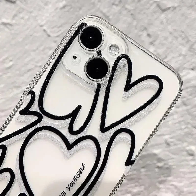 Funda de teléfono con flores de Margarita para IPhone 11, funda para IPhone 12, 13, 14, 15 Pro Max XS XR X 7, 8, 15 Plus SE, funda colorida con corazón de amor - imagen 4