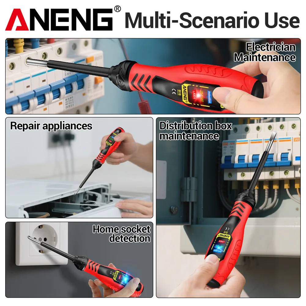 ANENG SZ202 Digital Multimeter Tester Voltage/Resistance+B18 Destacar Voltage Test Pen NCV Voltage Induction Multi-functional Professional Electrician Detector Tools Set - imagen 5